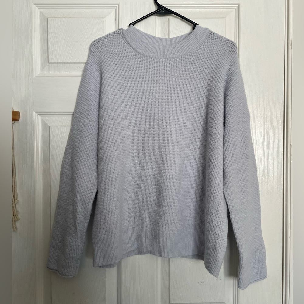 Point Sur Women’s size Medium Periwinkle Buttons on Back Sweater Merino Wool Mix